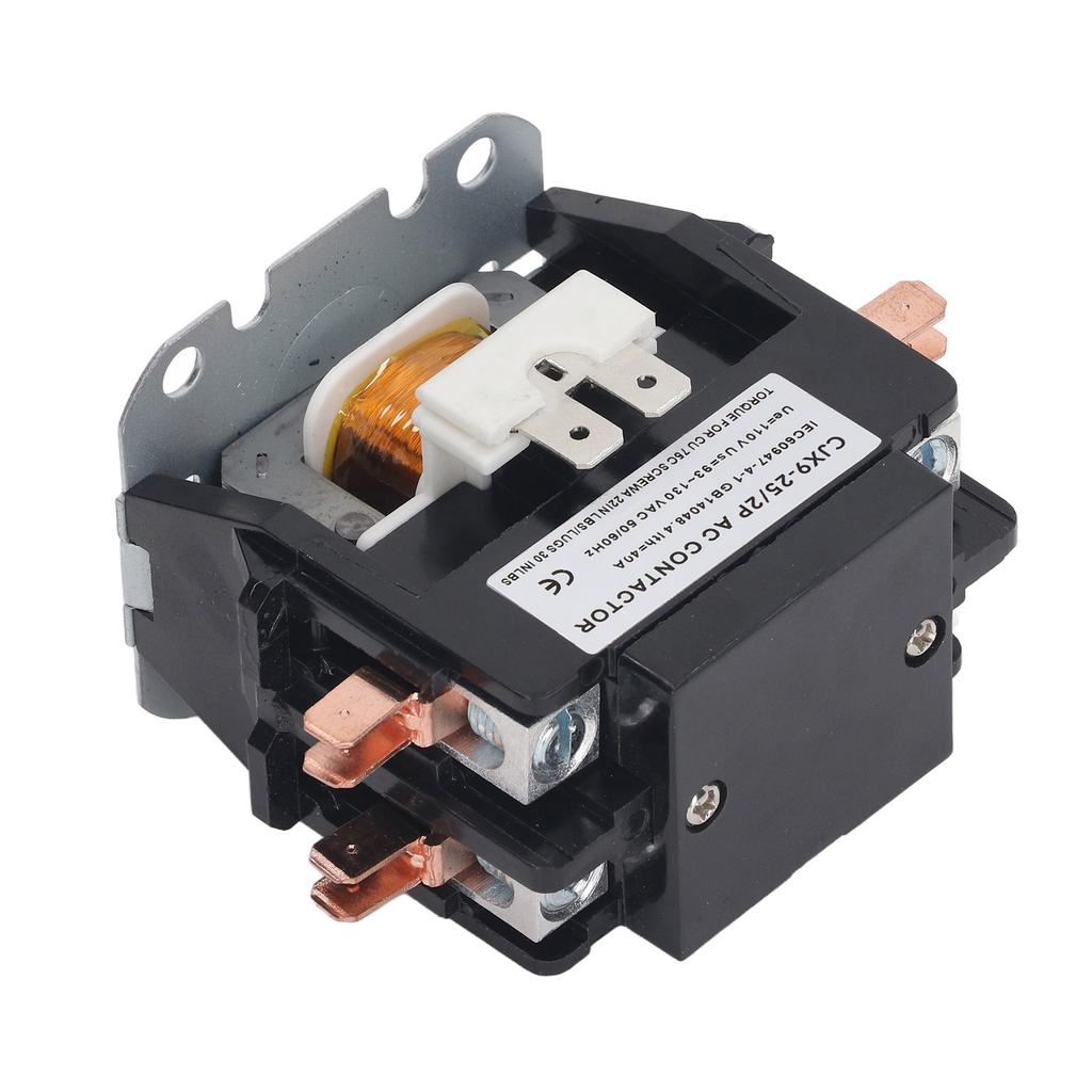 AC Contactor 25A Silver Alloy Contact Flame Retardant Air Conditioner HVAC Condenser Compressor Contactor 110V