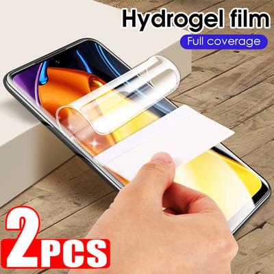 2PCS HD Hydrogel Film for iPhone Samsung Huawei Honor Xiaomi Redmi OPPO Realme Vivo OnePlus Phone Screen Protector Soft Full Cover