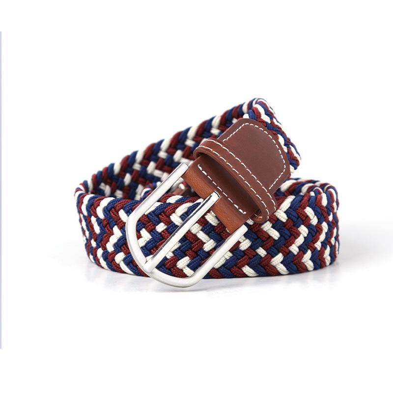 Handwoven Cross-Border Fashion Belt with Pin Buckle – Versatile Twill Men's & Women's Wide Elastic Waist Belt