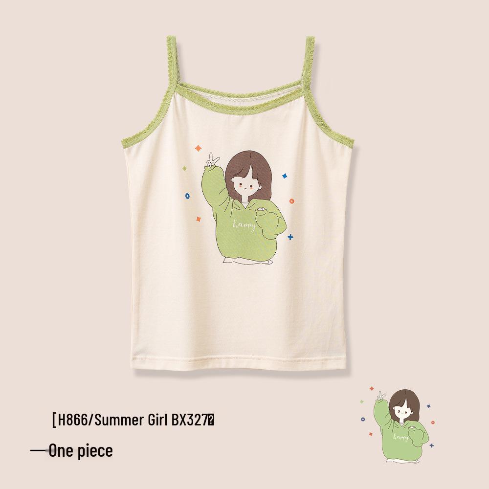 A-Class Summer Pure Cotton Antibacterial Tank Top for Girls and Infants