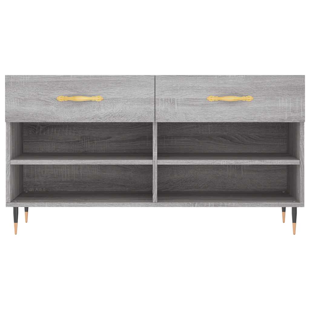 Shoe Bench Gray Sonoma 102x35x55 cm Particleboard