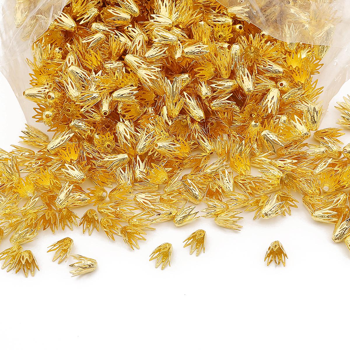 

10 шт./лот железные цветочные бусины заглушки подвески бусины чашки для изготовления ювелирных изделий фурнитура DIY браслет ожерелье аксессуары 10x8mm золотой