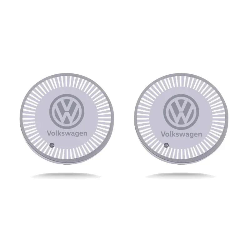 Für VOLKSWAGEN VW LED Auto Getränkeuntersetzer Licht Becherhalter Matte Ambiente Lampe für Volkswagen Golf Passat Jetta Tiguan Polo Bora Beet