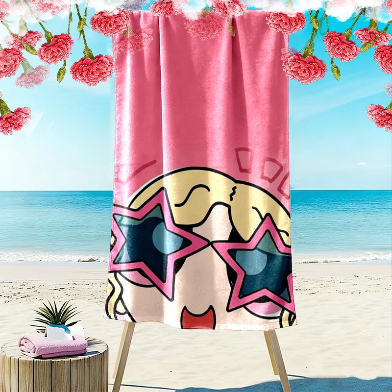 Rose Print Beach Towel, Large Soft Quick Dry Towel for Beach Camping Swimming
