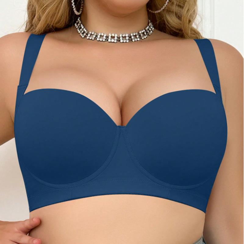 European and American Style Seamless Memory Wire Plus Size Bra Thin Adjustable Push-up Bra
