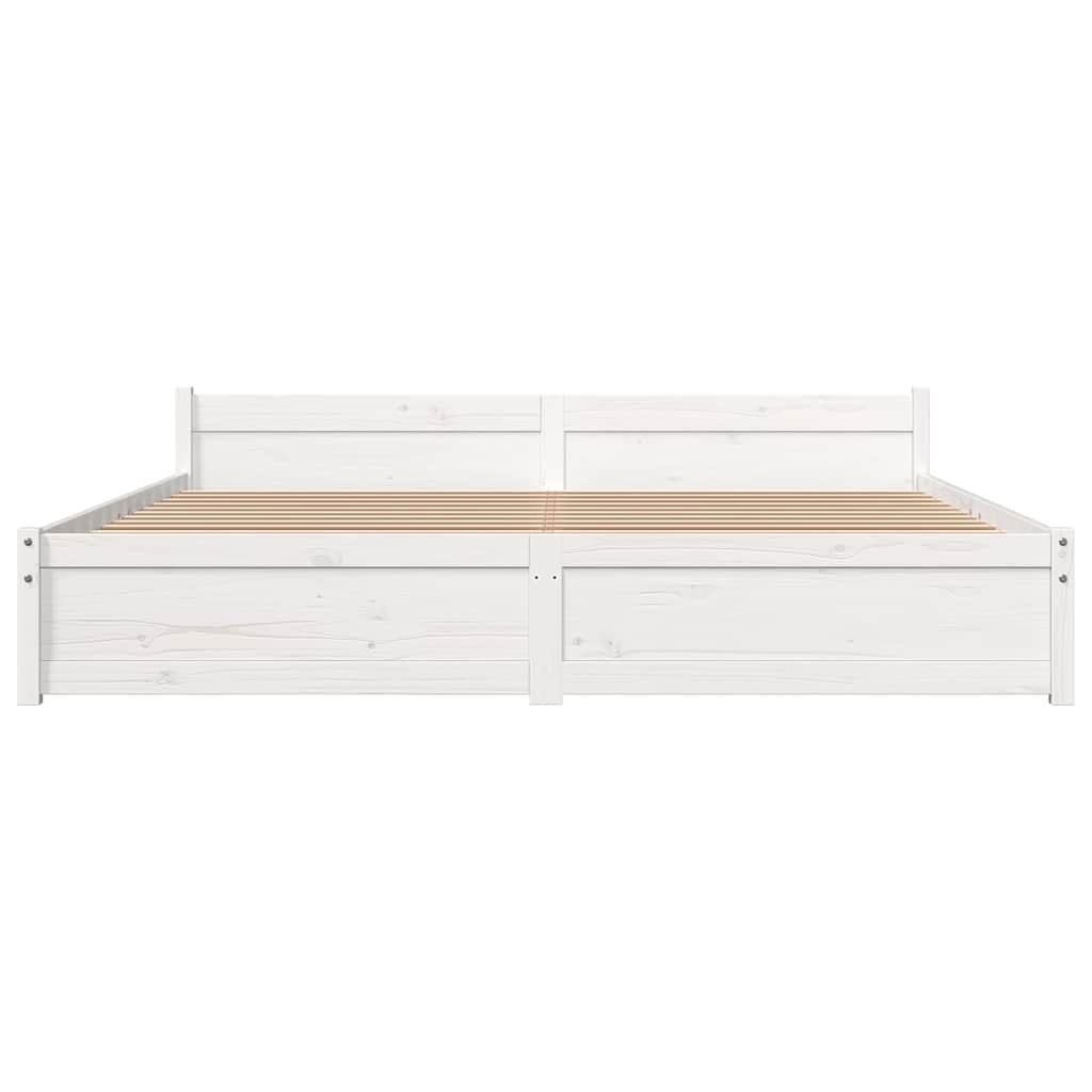 Solid Wood Bed White 180 x 200 cm