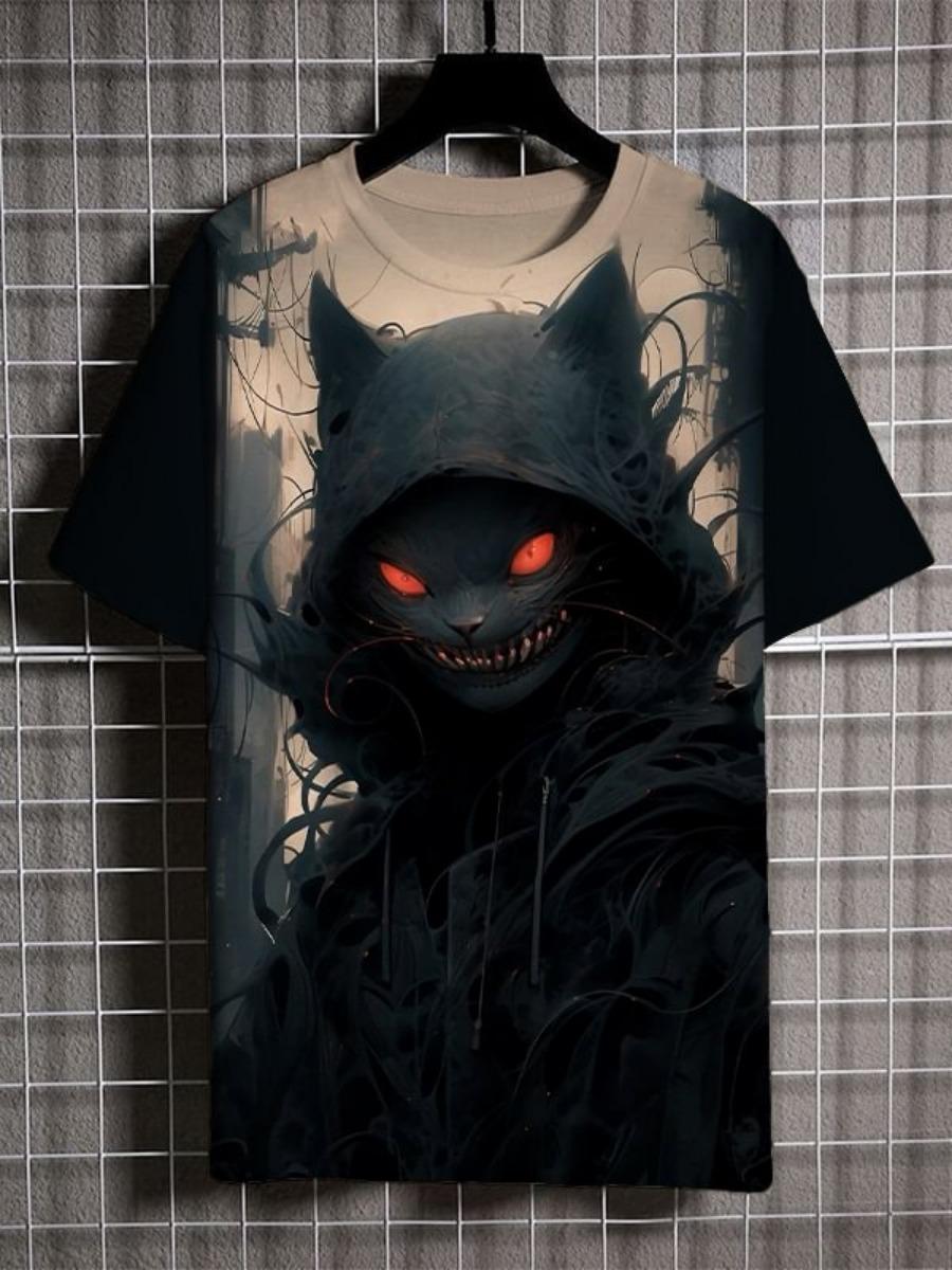 

Футболки мужские с рисунком кота Мондриана с принтом 3D женская футболка модная футболка с коротким рукавом и круглым вырезом топ уличная мужская одежда 6XL