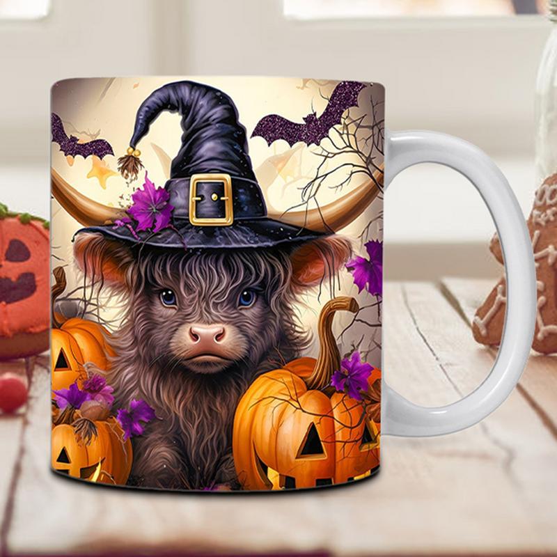 Halloween Ceramic Mug 350ml Milk Cup with Handle Juice Cup for Home School Table Centerpiece Aesthetic Room Decor