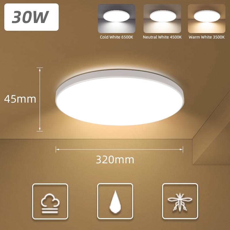 Nowoczesna lampa sufitowa LED AC 110V-220V 18W 30W 40W Oprawa do salonu, sypialni, kuchni Oświetlenie wnętrz