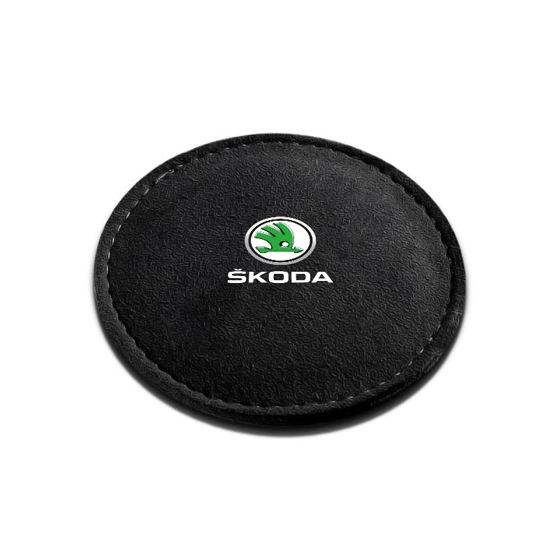 1/2Pcs Car Cup Holder Pad PU Leather Slot Non-slip Coaster Mat For Skoda Octavia MK2 MK3 2 3 A7 Fabia Karoq Kodiaq Superb Rapid Kamiq