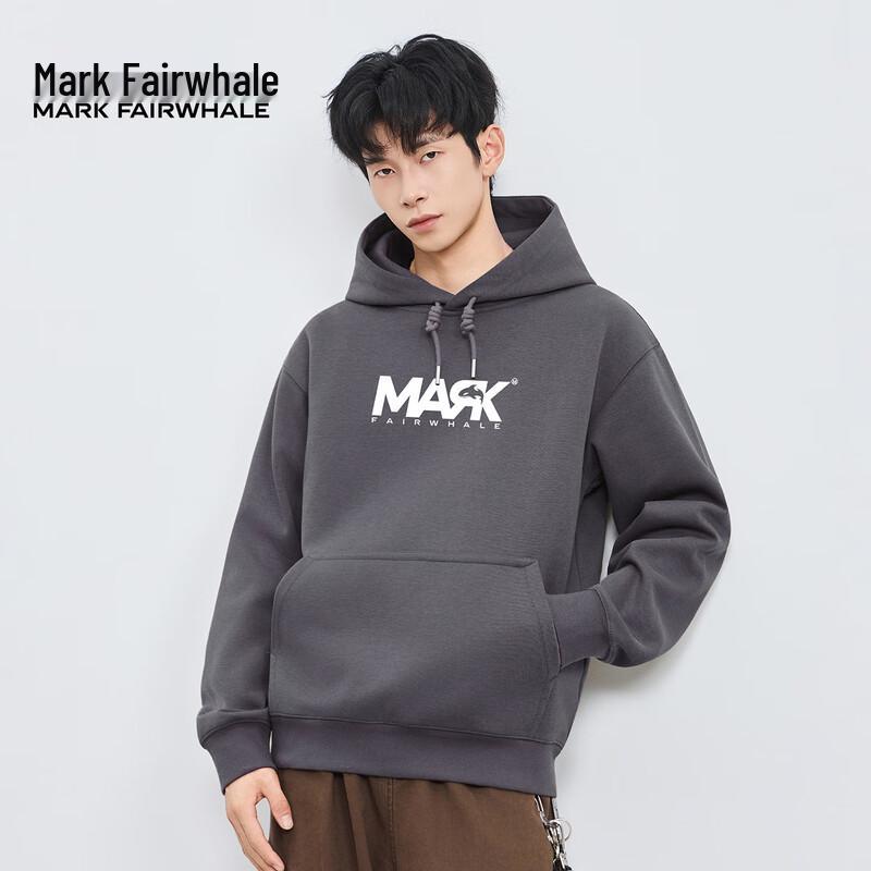 Mark Fairwhale Men's Printed Letter Hooded Sweatshirt