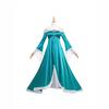 Rosalina Green Satin Court Long Dress for Mario Cosplay