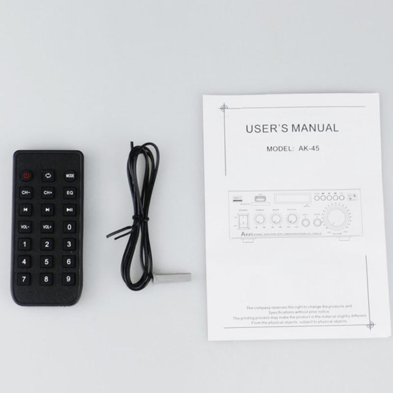 AK45 Two Channel Digital Amplifier Bluetooth HIFI Audio Stereo Power Amplifier Home Karaoke Subwoofer Sound System