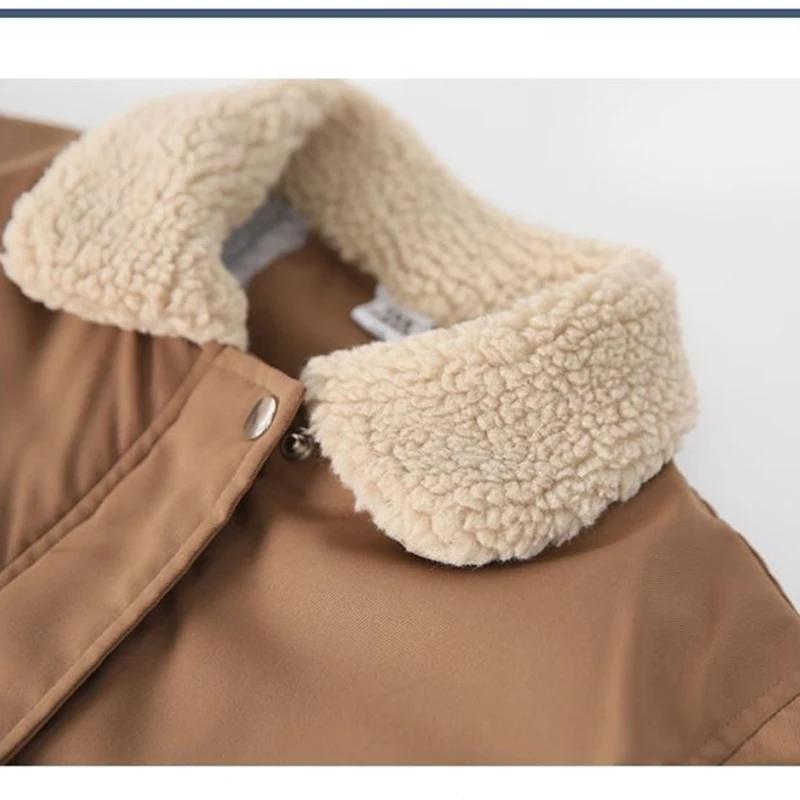 Jungen Verdickte Baumwolle Gefütterte Jacke Winter Neue Kinder Lamm Wolle Warme Mantel Koreanische Kinder Mädchen Schneeanzug Kleidung