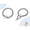 Dog Chain Collar Metal Martingale Anti Chew Training Collars Chew Proof, Chrome Plated, Double Link for Small Medium Dogs (for Pet's Neck 16-19'')