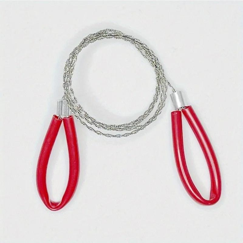 

1 шт. портативная проволочная пила из нержавеющей стали с ручкой для пальцев, карманная ручная цепная пила для кемпинга, походов, выживания на открытом воздухе красный