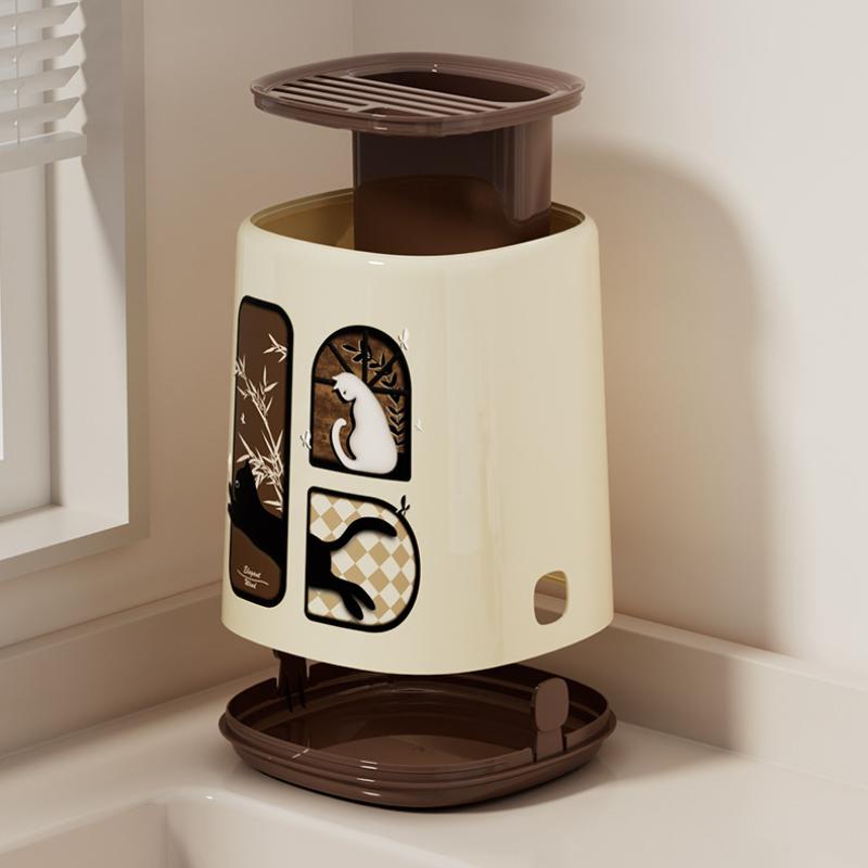 Knife Holder Multifunctional Kitchen Counter Storage Retro Plastic Chopstick Organizer Space Saving Home Use