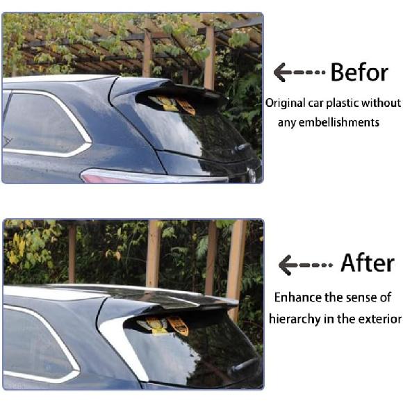 Car Accessories Fit for Toyota Highlander ABS 2014 2015 2016 2017 2018 2019 Side Rear Window Spoiler Wing Cover Trims (Chrome Silver) 2PCS