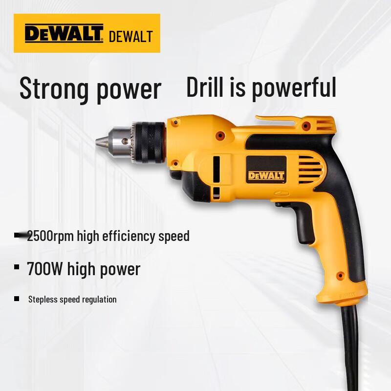 

DeWalt 13mm 701W Variable Speed Corded Drill CN plug (adapter included)