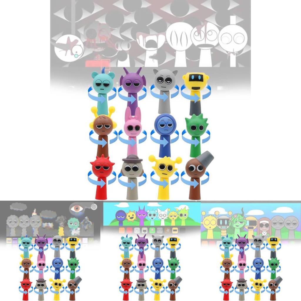 Premium Pvc Sprunki Rhythm Box Collectible Figures For Vibrant Desktop Dcor And Games