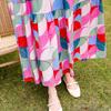 Elegant Sleeveless Dress for Women Plus Size Short Sleeve Vintage Print Long Dress Summer Casual Middle-aged Women's Clothing