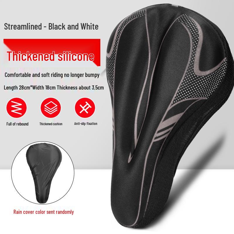 Bicycle Seat Cushion: Super Soft Silicone, Thickened Shock Absorption for Road and Mountain Bikes