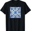 Blue & White Chinoiserie Floral Design T-Shirt