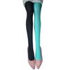 Two Tone Candy Colored Contrast Tights Stockings Open Crotch Designs Asymmetrical Multicolor Pantyhose Hosiery for Women