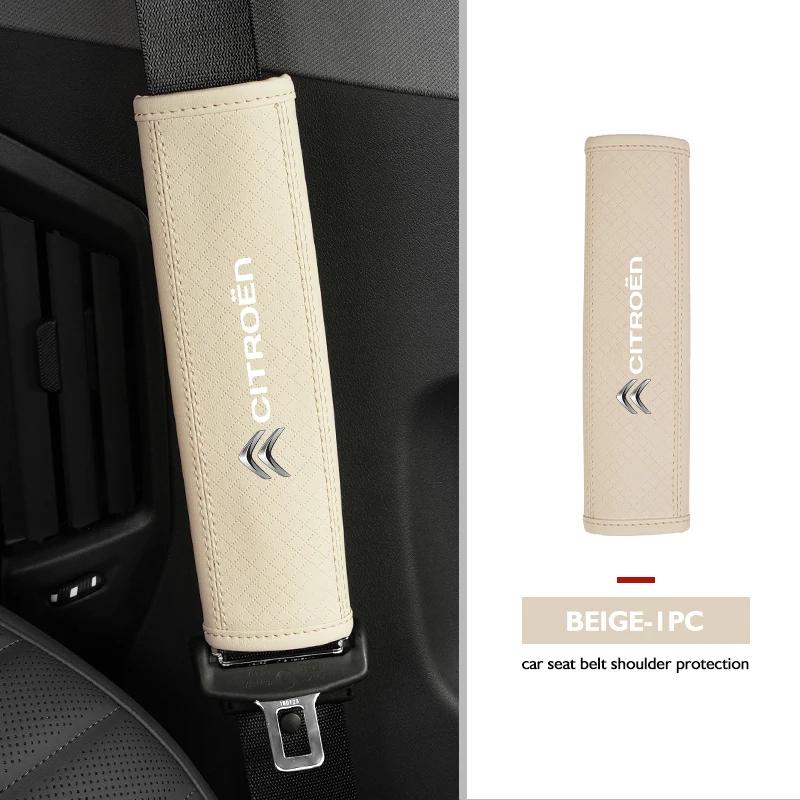

Car Seat Belt Cover Styling Leather Safety Shoulder Protector For Citroen C5 C1 C2 C6 C4L DS3 DS4 DS5 C-Elysee Grand Berlingo