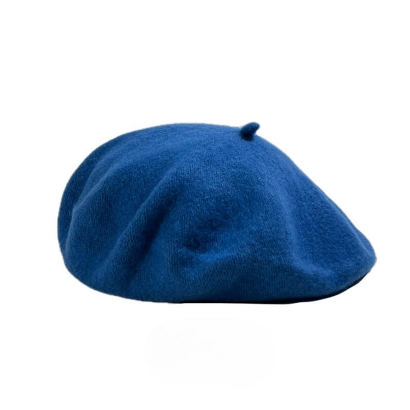 Vlnový baret Dámsky Jesenný Zimný Retro Všetko Zladiaci Klobúk Cukríkovo Farebný Maliarsky Osemuholníkový Púčikový Klobúk