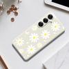 For Samsung Galaxy S25 Case White Daisy Pattern Printing Straight Edge TPU Phone Back Cover