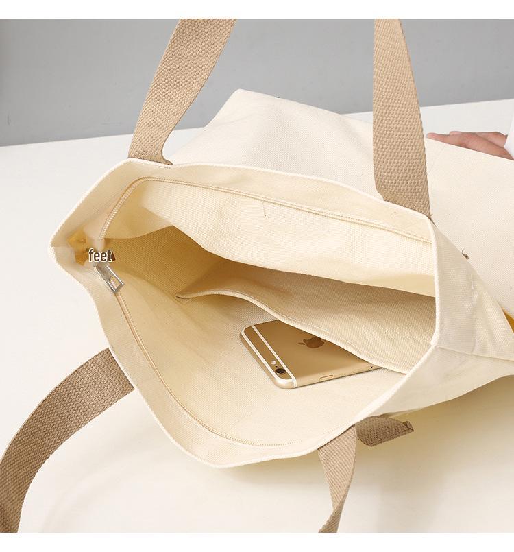 Spacious Canvas Crossbody Bag for College Students - Versatile Korean & Japanese Style