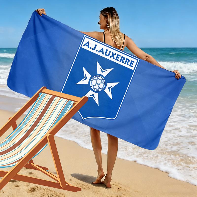 AJ Auxerre Print Beach Towel, Large Soft Quick Dry Towel for Beach Camping Swimming