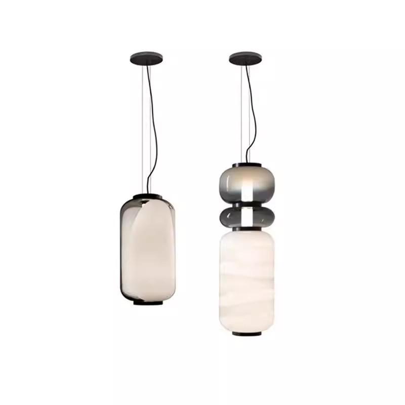 Italy Creative Smoke White Glass LED Chandelier Bedroom Study Hotel Desk Light Living Room Sofa Atmosphere Art Decor Floor Lamp