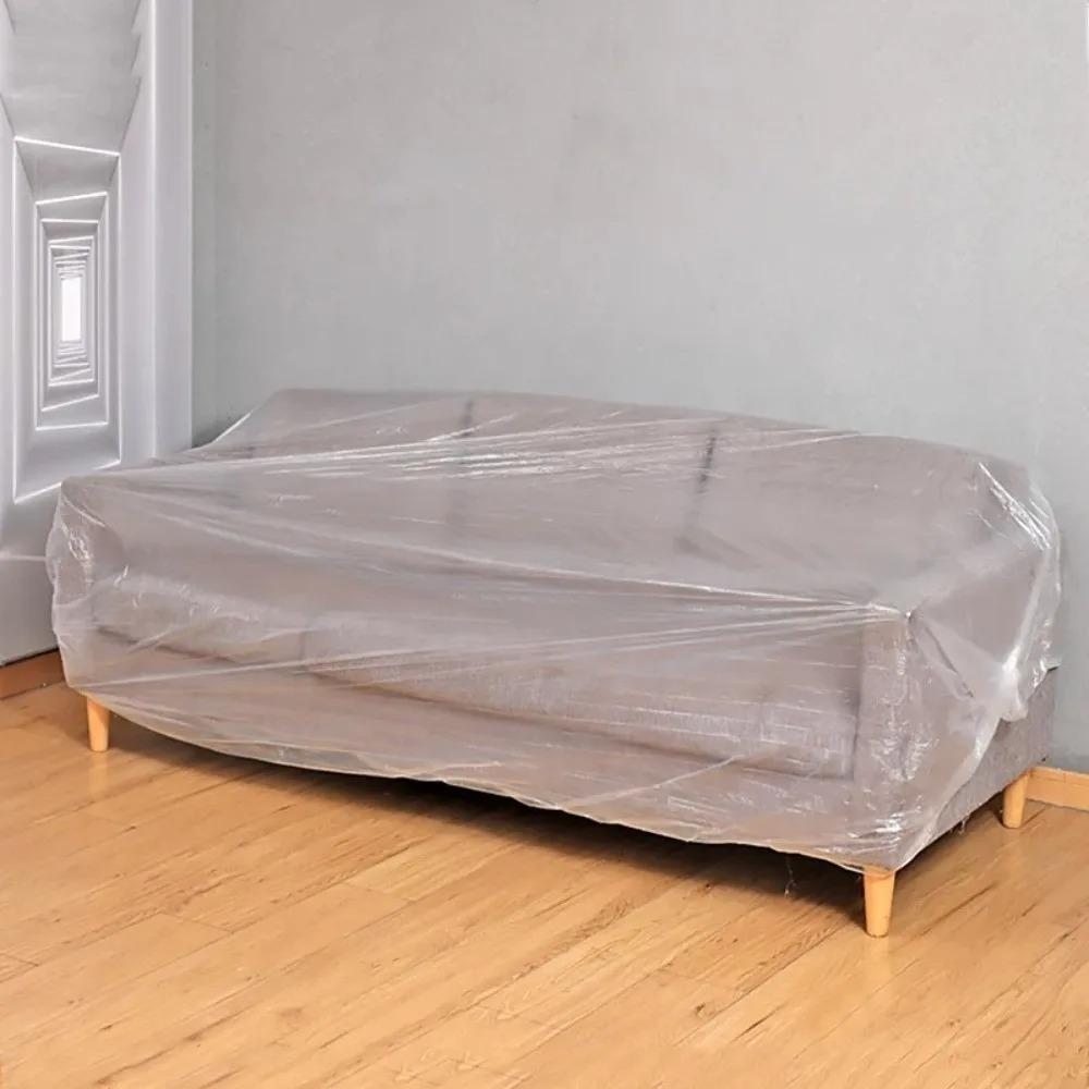 Transparent Disposable Dust Covers Elastic Drawstring Furniture Dust Cover Large Size Waterproof Dustproof Film