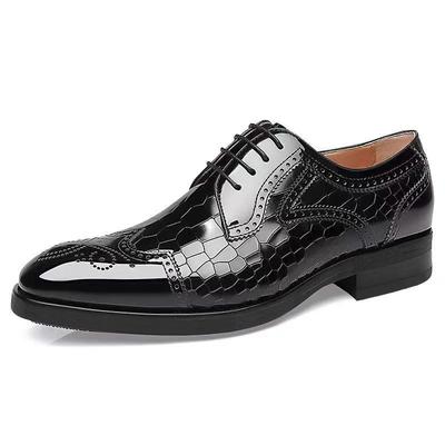 Fashion Carved Oxford Shoes Men's Brogue Dress Shoes Patchwork Leather Formal Shoes for Men Bullock Shoes Wedding Party Dinner British