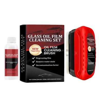 Automotive Oil Cleaning Brush Glass Cleaning Board With Liquid Glass Polishing Degreaser Anti-Rain Fog Cleaning Glass Brush