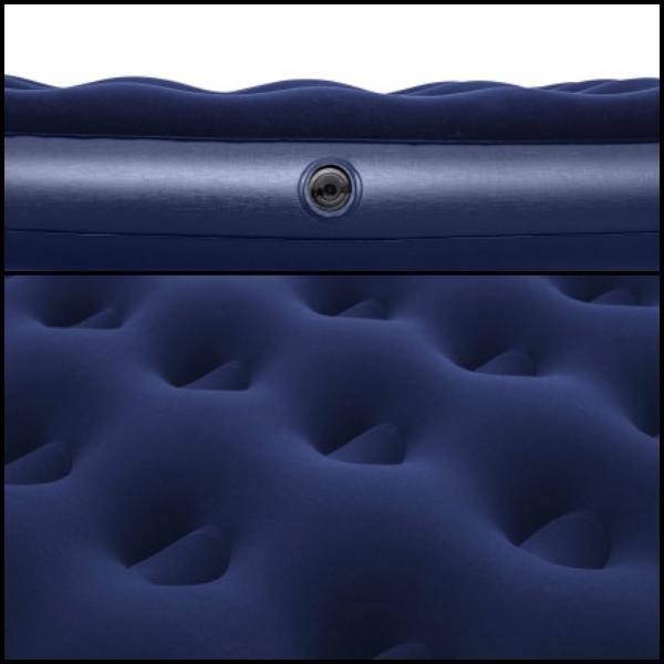 Large Double Velvet Mattress Bestway Soft 191×137×22 Navy Blue