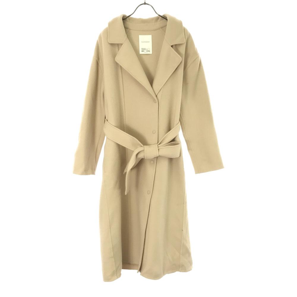 

ELENDEEK пальто-худи длинное из смесовой шерсти 1 молочно-белый Пояс Женское Б/у