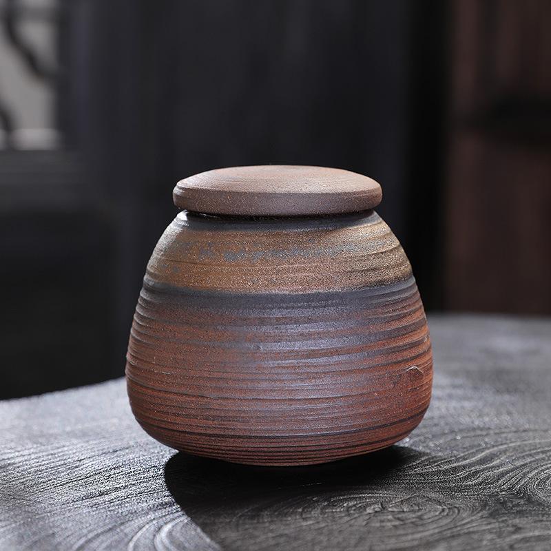 Kleiner Steingut-Teebehälter Keramik-Aufbewahrungsgefäß Pu'er alter weißer Tee schwarzer Tee grüner Tee versiegeltes Aufbewahrungsgefäß Tee-Fach
