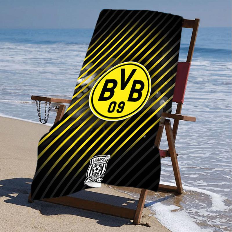 1pc B-BVB Beach Towel, Beach and Seaside Swimming Pool Equipment, Fashion Pattern, Rectangular, Travel Essentials