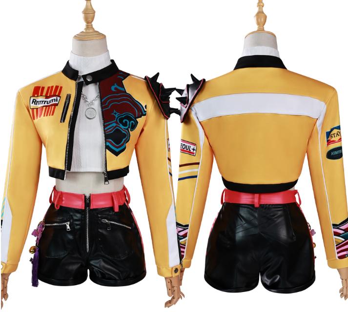 Kids Kpop Demon Hunters Rumi Zoey Mira Cosplay Costume Child Huntrix Girls Clothes Group Idol Roleplay Halloween Cosplay Costume