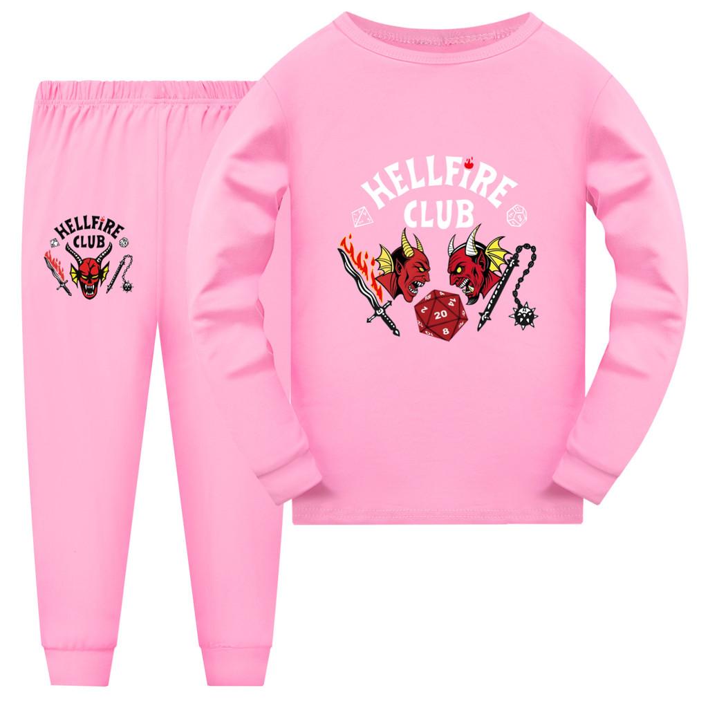 5306 Kids Stranger Things Print T-shirt Pants Pajamas Set