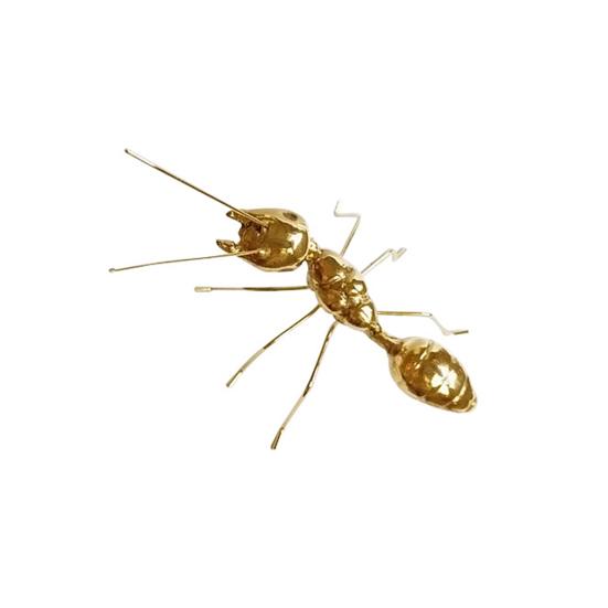 Ant Ornament Polished Alloy Golden Ant Sculpture Vintage Style Ant Statue for Home Office Garden Decoration