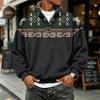 Men's Casual Flannel 1/4 Zip Long Sleeve Sweatshirt for Everyday Wear