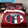 3PCS Football Bologna Bedding Set,Including 1pc Duvet Cover And 2pcs Pillowcases Perfect for Bedroom, Dormitory, Fan Christmas gift