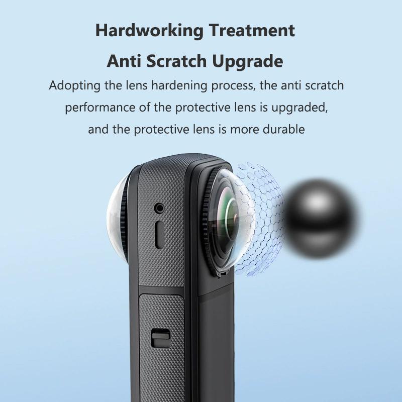 Lens Protector Cap for Insta360 X5 Premium Glass Lens Guards Scratch Proof Tempered Glass for Insta 360 X5 Camera Accessories