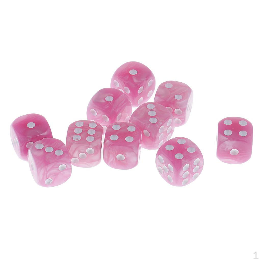 10x 6 Sided Plastic D6 for Role Play Accessories Gift