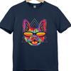 Dog T Shirt Pop Art Sunglasses Graphic Tee Cool Dog Neon Artwork Design Top