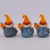 Cute Halloween Gnome Pumpkin Statues with Light Resin Crafts Pumpkin Old Men Statue Realistic Funny Halloween Ornaments